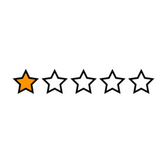 One stars customer product rating review on transparent background