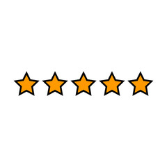 Five stars customer product rating review on transparent background