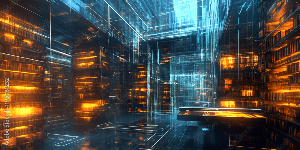 Aufkleber cyberpunk cityscape: a mesmerizing digital rendering of a futuristic cityscape, glowing with vibrant