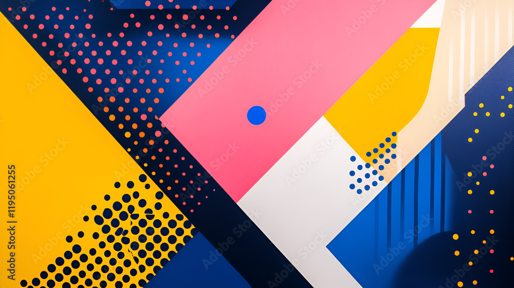 Poster abstract geometric pattern: a vibrant and dynamic abstract pattern featuring bold geometric shapes i