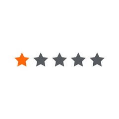 One stars customer product rating review on transparent background