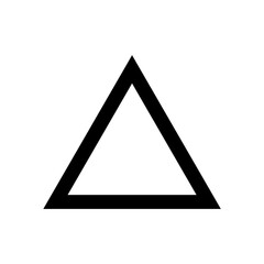 Triangle up arrow or pyramid line art on transparent background
