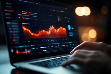 Data analysis and visualization in ai-driven environments urban office space digital interface nighttime setting close-up viewpoint technology concept