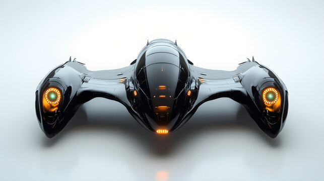 a futuristic vehicle with a glowing head