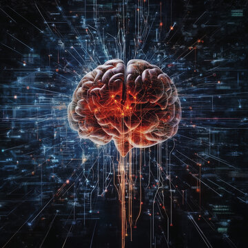 hirn, gehirn, brain, kopf, wissen, technik, fraktal, auffassung, wissenschaft, all, math, design, licht, element, dekor, beschaffenheit, darstellung, bewegung, gitter, welle, abmachung, symmetrie, bil