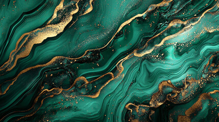 An intricate emerald green design with rich texture, metallic elements, and glowing highlights, perfect for luxurious, elite-level branding and product visuals.