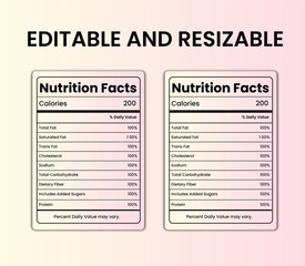 Obraz premium nutrition facts,nutrition label,nutrition facts label, 