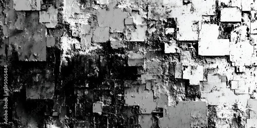 Poster abstract pixelated texture: an intriguing abstract texture composed of fragmented, overlapping squar