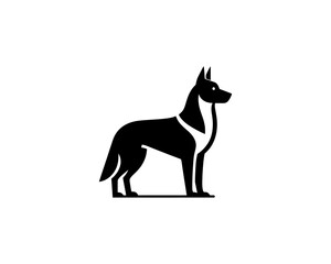 Silhouette Dog logo design icon symbol vector illustration. Black and White Dog Logo
