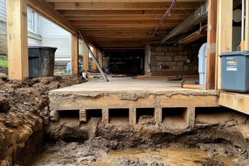 Basement Foundation Construction Site