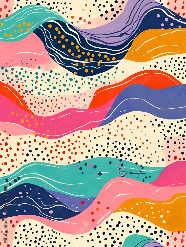 Poster abstract wavy pattern: a vibrant and captivating abstract pattern featuring bold, swirling waves in 