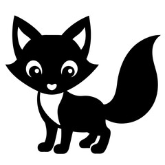 Fox silhouette and line art