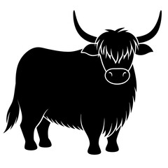 Bull silhouette and line art