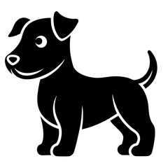 Dog silhouette and line art