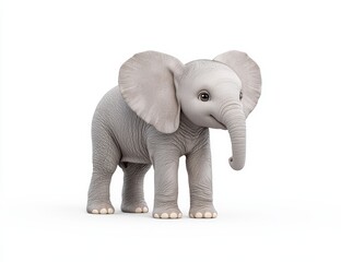 Fototapeta premium Adorable baby elephant cartoon set against a wildlife background in PNG format.
