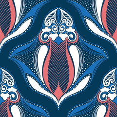 Seamless vector abstract hand-drawn pattern. Decorative ethnic background.