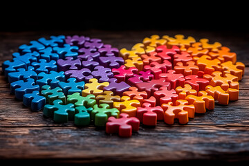 Obraz premium Valentine's Day Colorful Heart Puzzle