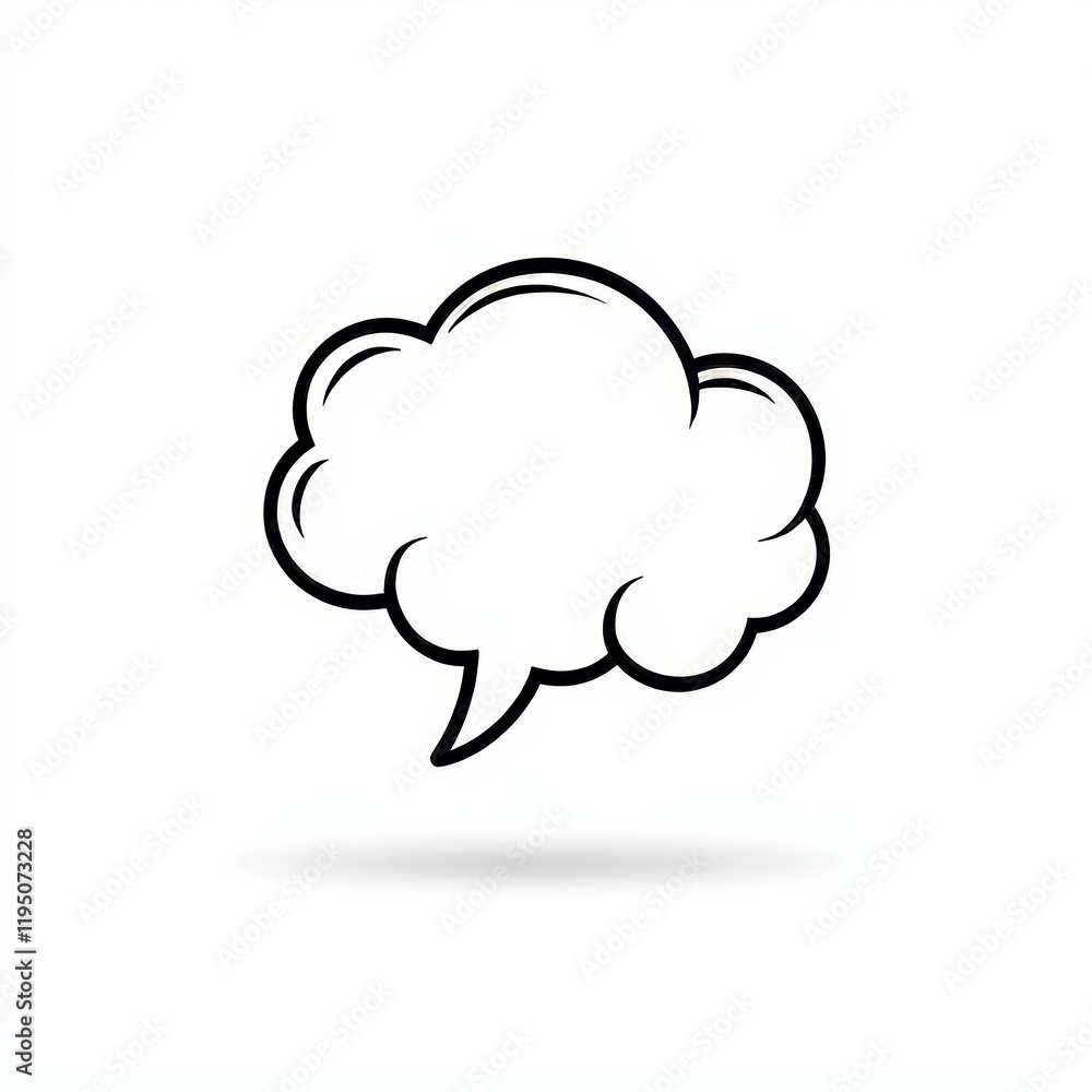 Poster simple linear style chat cloud and thought dialogue icon, featuring a dialog box line icon, cartoon 