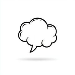 Simple linear style chat cloud and thought dialogue icon, featuring a dialog box line icon, cartoon chat bubbles, and blank empty speech bubbles. Modern illustration with a comic speech cloud.