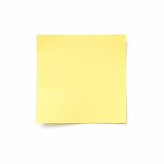Yellow sticky note, square shape, blank paper, office supply, minimalist, clean background, reminder, memo pad, adhesive note, simple design, pastel color, stationery item