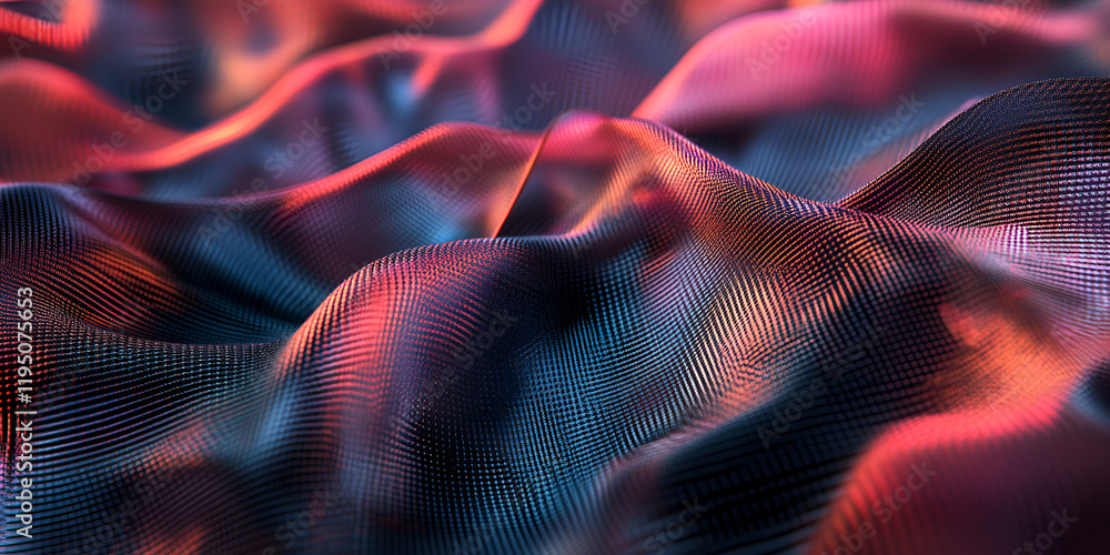 Poster abstract fluid forms: a mesmerizing close-up of flowing, translucent forms in deep reds, blues, and 