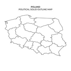 Political outline map of Poland showing administrative divisions