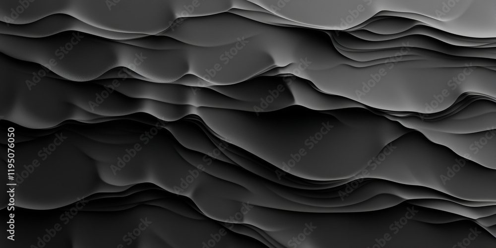 Poster dark abstract texture: undulating layers of charcoal gray create a dramatic, abstract texture remini