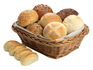 Baked bread isolated on transparent background.