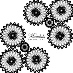Intricate Black and White Mandala Background Design