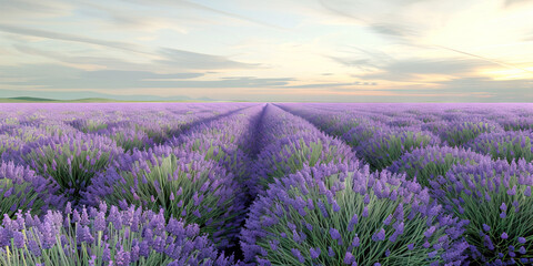Obraz premium Lavender Field at Sunrise