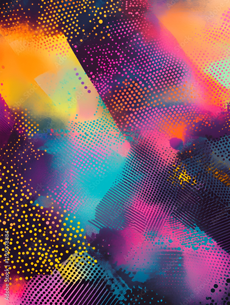 Poster neon abstract: a vibrant and dynamic abstract background features a mesmerizing blend of neon colors