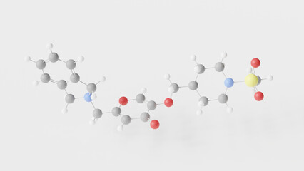 opevesostat molecule 3d, molecular structure, ball and stick model, structural chemical formula antineoplastic agent