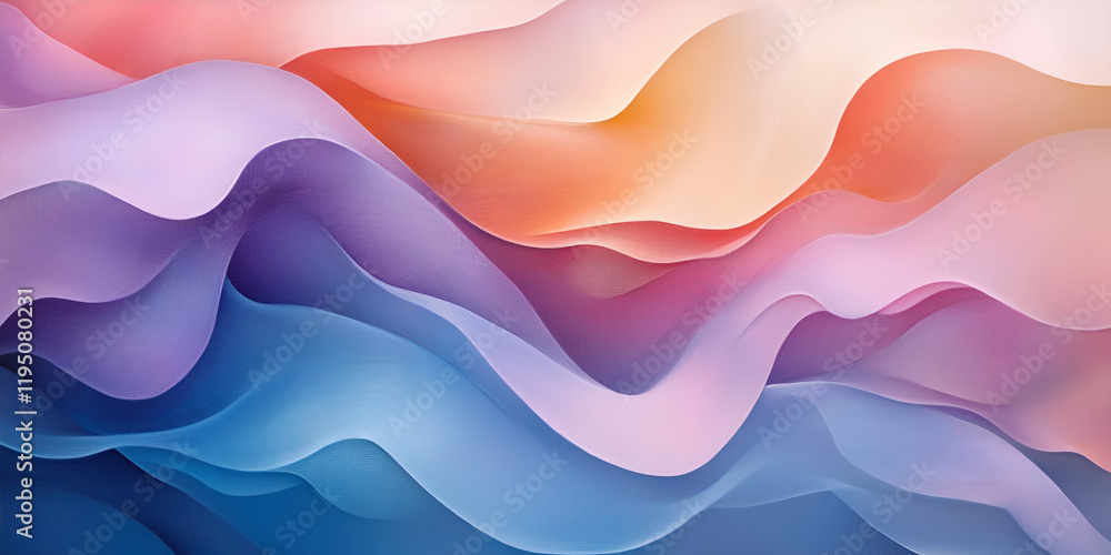 Poster abstract waves of color: a mesmerizing abstract image featuring flowing, layered waves in a spectrum