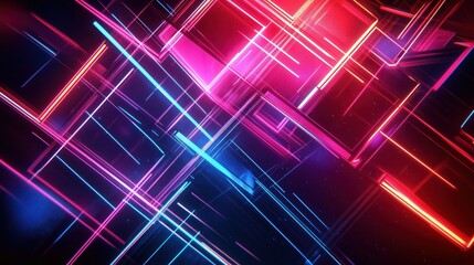 Intricate glowing lines forming an abstract geometric pattern with vibrant neon hues
