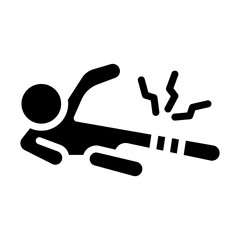 Injured Athlete Vector Line Icon Design