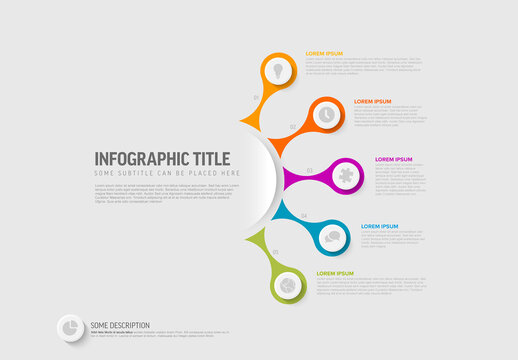 Colorful Infographic Design with Five elements around the title