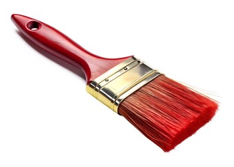 red paint brush isolated on white