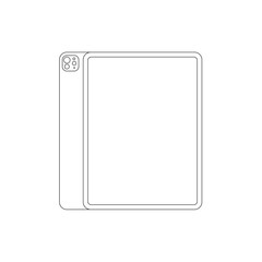 Frontal tablet mockup template with empty and transparent screen