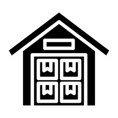 Warehouse Vector Glyph Icon Design