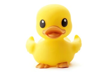 yellow rubber duck on white background