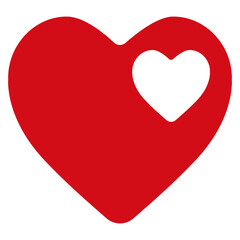 Vector illustration of a red heart with a small white heart
