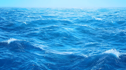 Ocean waves, ocean blue water landscape, aerial view