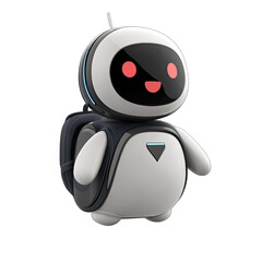 Cute Mini ai robot isolated on transparent background
