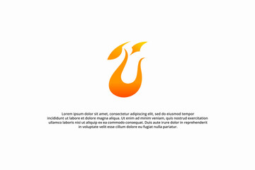 dragon fire modern logo design