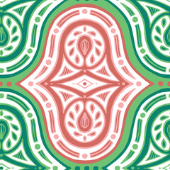 colorful vintage classical seamless pattern elements. Hand-drawn background.