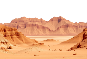 Martian landscape isolated on transparent background