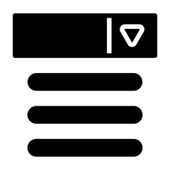 Dropdown Menu Vector Glyph Icon Design