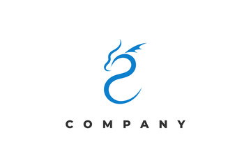 Obraz premium modern water dragon minimal logo design