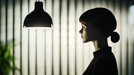 Elegant A powerful silhouette of a woman standing in front of a glowing timeline of historical milestones rare Womens History Month inspiration 