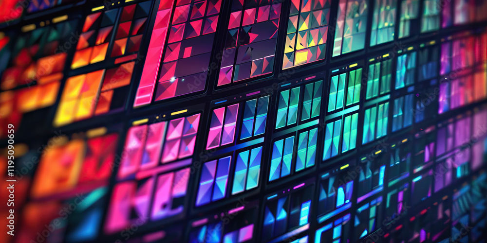 Aufkleber array of multicolored geometric panels